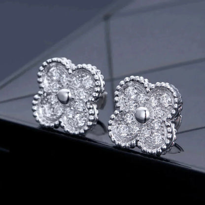 [Everoly JW]CLOVER 1 MOTIFS DIAMANT OHRSTECKER SILBER