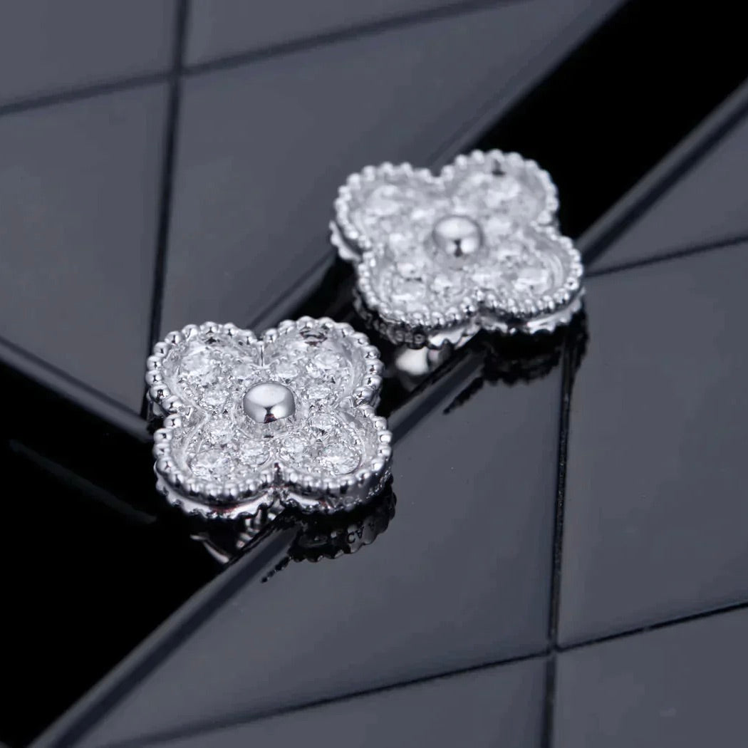 [Everoly JW]CLOVER 1 MOTIFS DIAMANT OHRSTECKER SILBER