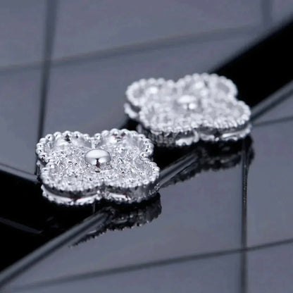[Everoly JW]CLOVER 1 MOTIFS DIAMANT OHRSTECKER SILBER