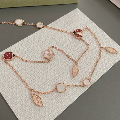 [Everoly JW]LUCKY SPRING 15 MOTIFS ROSE GOLD NECKLACE