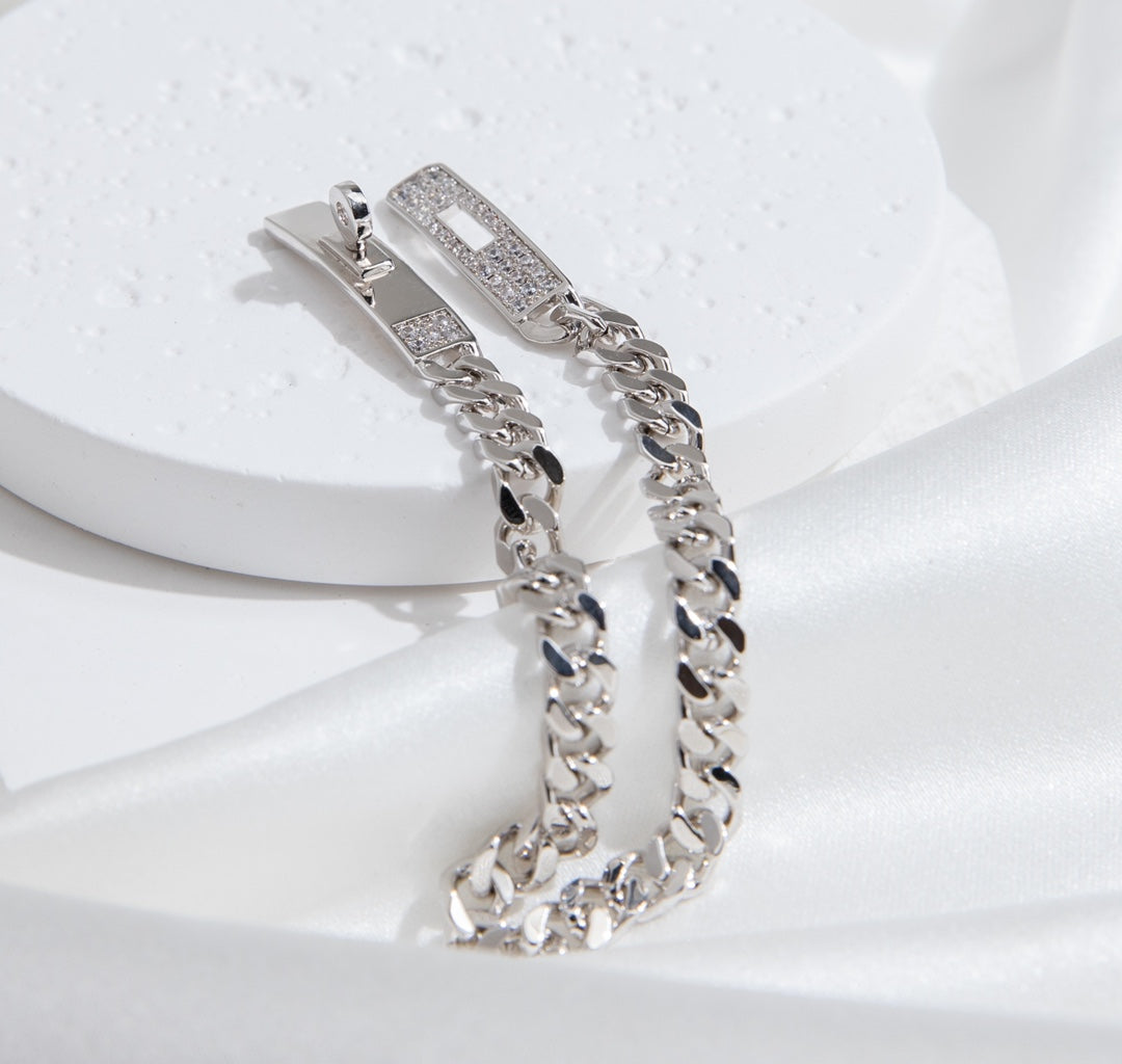 [Everoly JW]KELLY CHAIN SILVER DIAMOND BRACELET