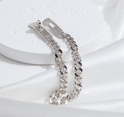 [Everoly JW]KELLY CHAIN SILVER DIAMOND BRACELET
