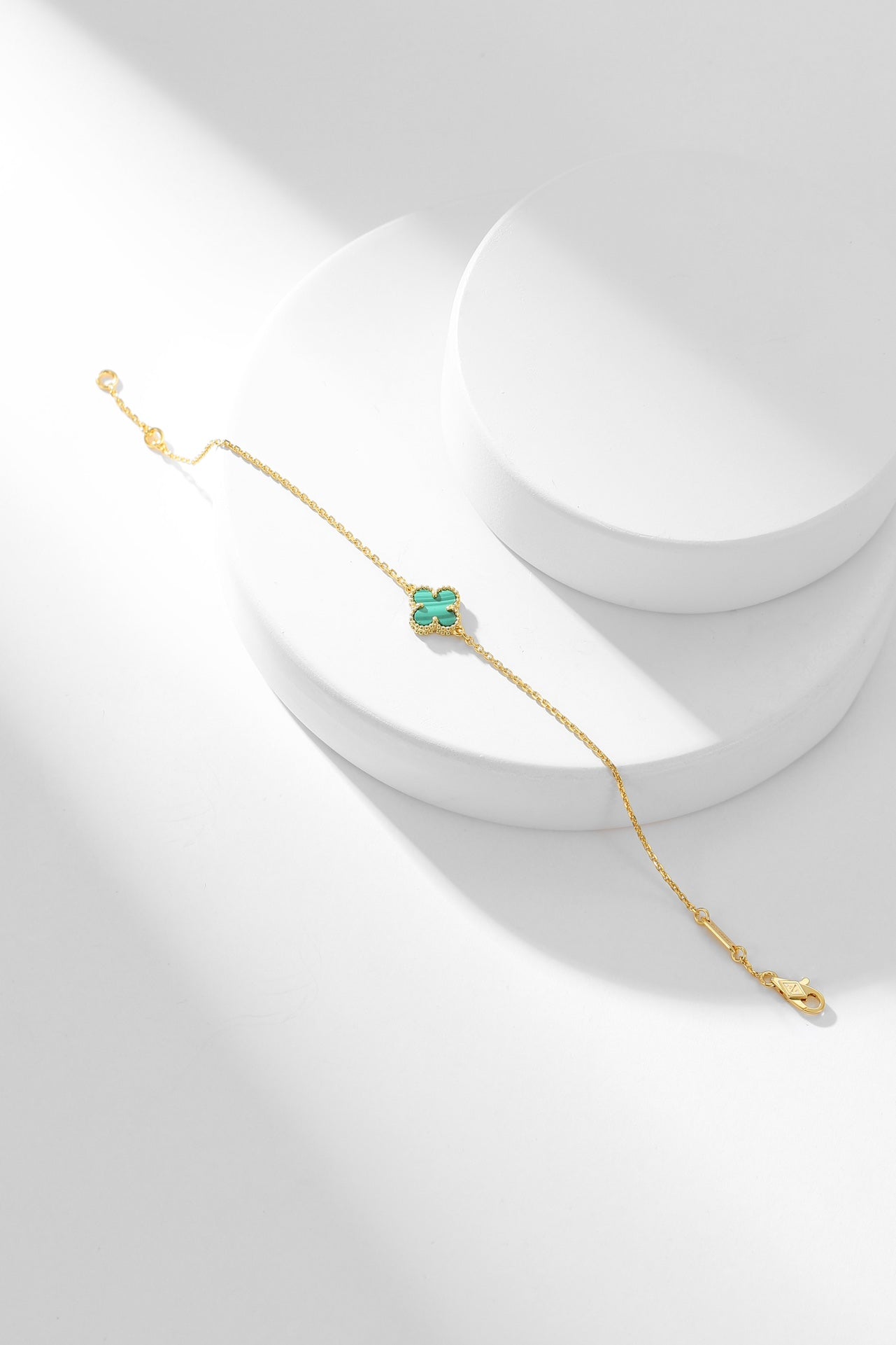 [Everoly JW]CLOVER BRACELET MALACHITE 1 MOTIF
