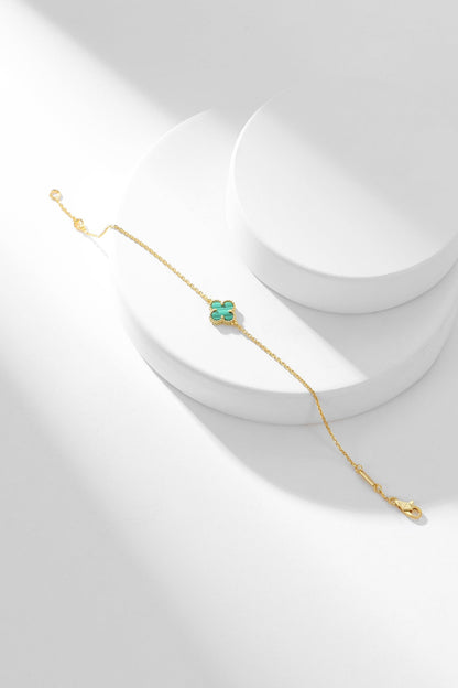 [Everoly JW]CLOVER BRACELET MALACHITE 1 MOTIF