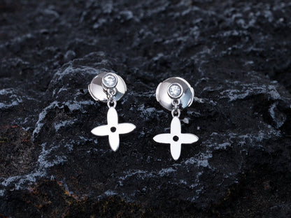 [Everoly JW]VIDYLLE SILVER DIAMOND MINI DROP EARRINGS
