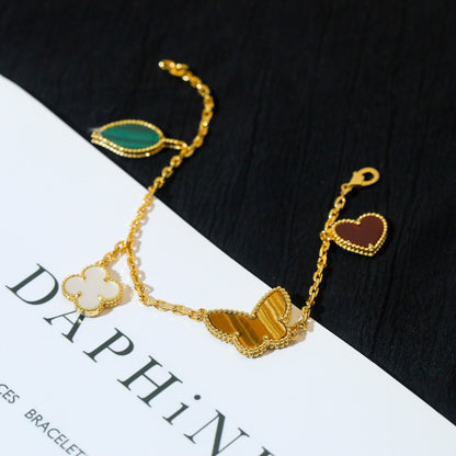 [Everoly JW]LUCKY SPRING 5 MOTIF GOLD BRACELET