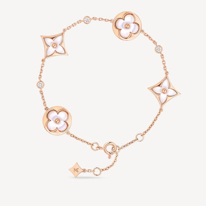 [Everoly JW]Armband mit Stern- und Sonnenmotiv, 4 Motive, Weiß, Perlmutt, Roségold 