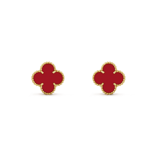 [Everoly JW]CLOVER MINI 9.5MM CARNELIAN EARRINGS