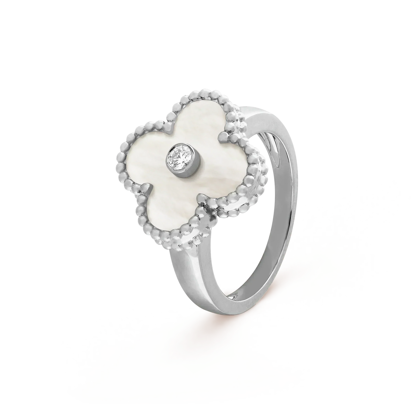 [Everoly JW]CLOVER SILVER MOP DIAMOND RING