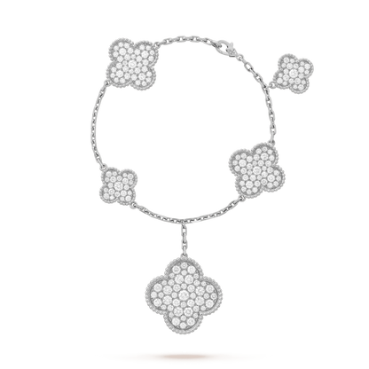 [Everoly JW]CLOVER 6 MOTIVE SILBER DIAMANT ARMBAND