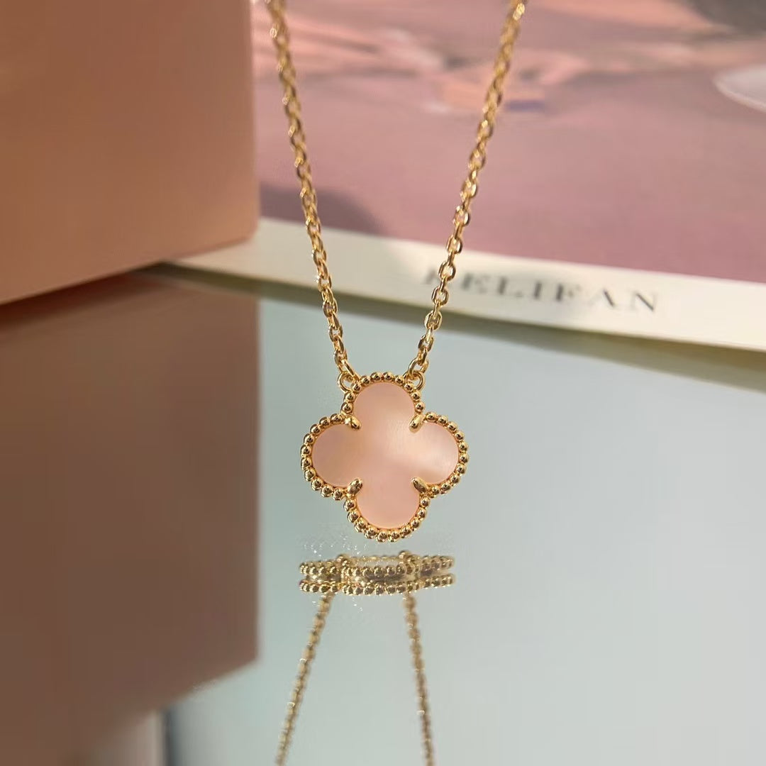 [Everoly JW]CLOVER 15MM ROSA PERLMUTT EINZELNE BLUMENKETTE