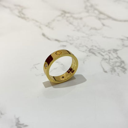 [Everoly JW]LOVE RING 5.5MM 3 DIAMONDS GOLD