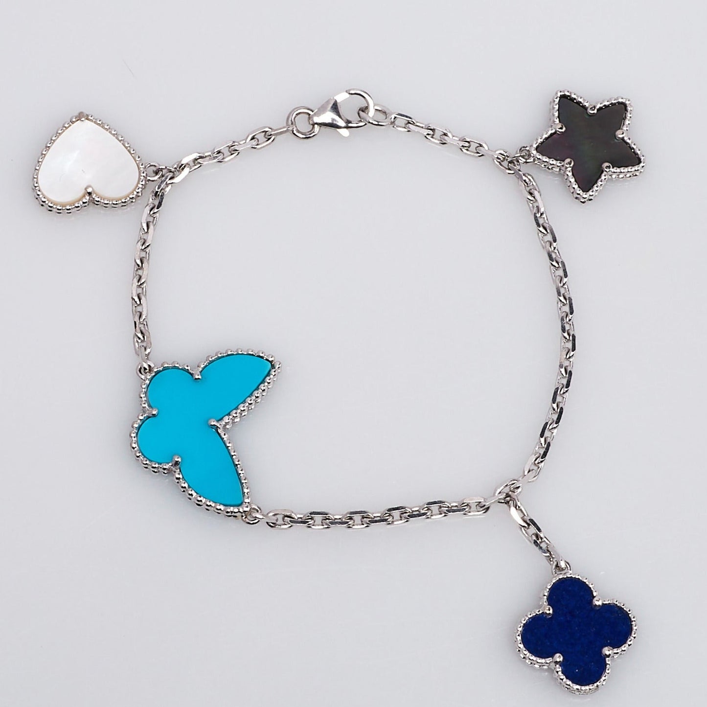 [Everoly JW] GLÜCKLICHES FRÜHLINGS-SILBERARMBAND 4 MOTIV