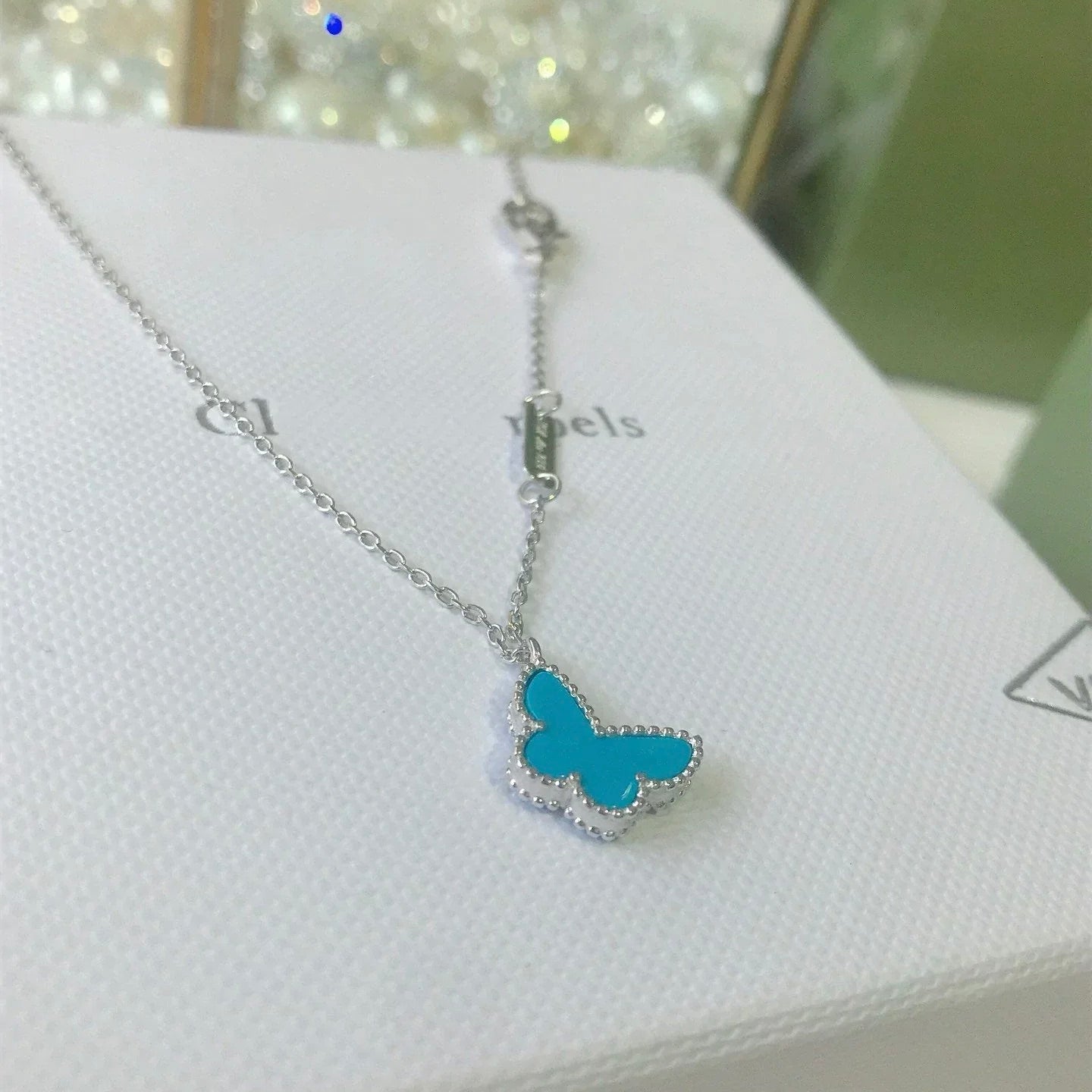 [Everoly JW]BUTTERFLY TURQUOISE BUTTERFLY BRACELET SILVER