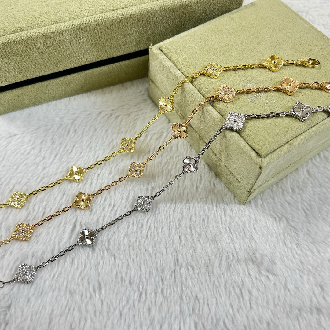 [Everoly JW]CLOVER 6 MOTIF DIAMOND LASER BRACELET