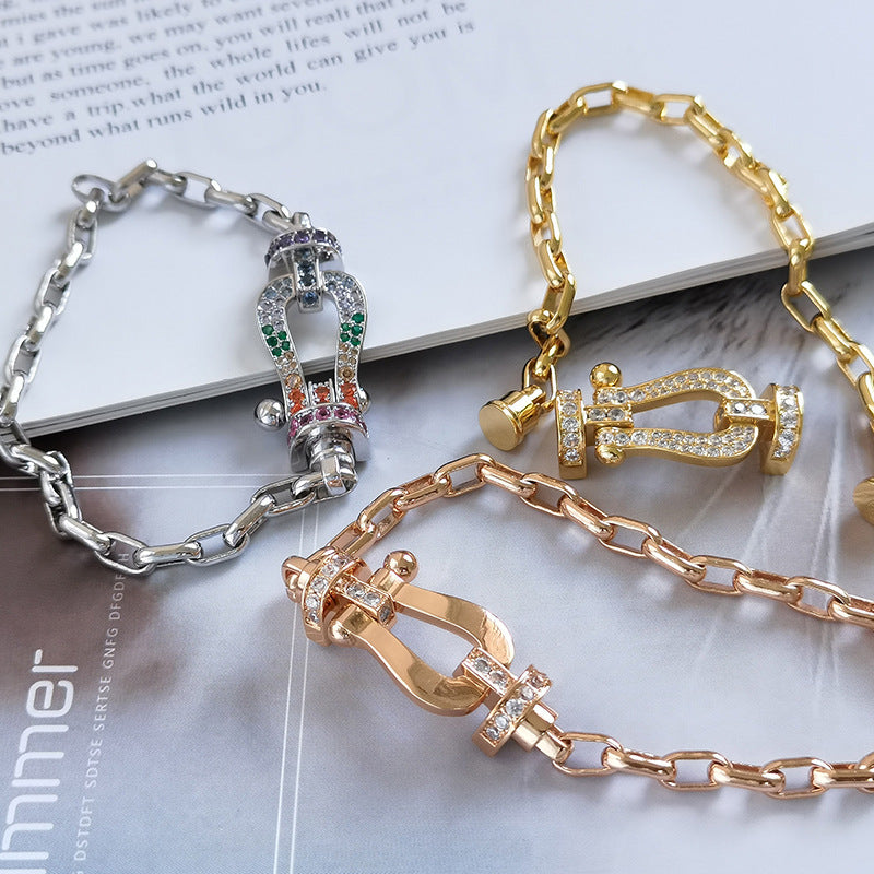 [Everoly JW]FORCE LARGE HORSESHOE CLASP  METAL BRACELET