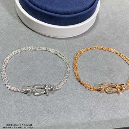 [Everoly JW]FORCE KLEINES HUFEISEN-DIAMANTKETTEN-SEILARMBAND