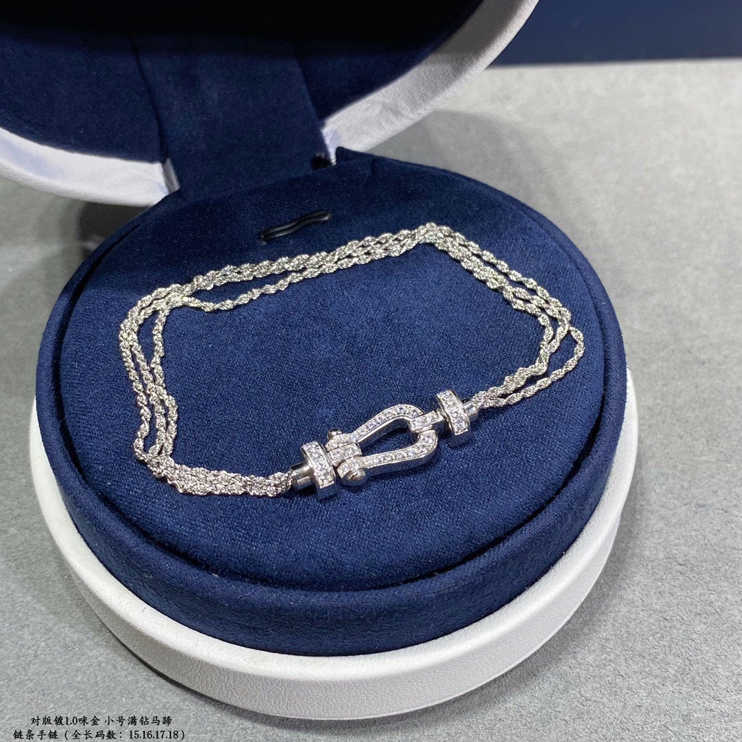 [Everoly JW]FORCE KLEINES HUFEISEN-DIAMANTKETTEN-SEILARMBAND