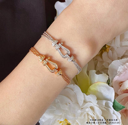 [Everoly JW]FORCE KLEINES HUFEISEN-DIAMANTKETTEN-SEILARMBAND