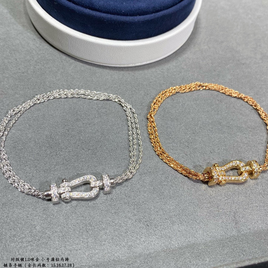 [Everoly JW]FORCE KLEINES HUFEISEN-DIAMANTKETTEN-SEILARMBAND