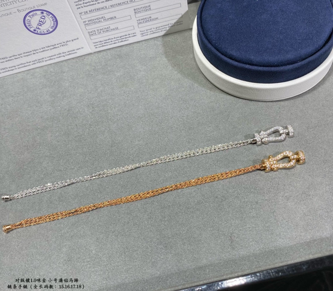 [Everoly JW]FORCE KLEINES HUFEISEN-DIAMANTKETTEN-SEILARMBAND