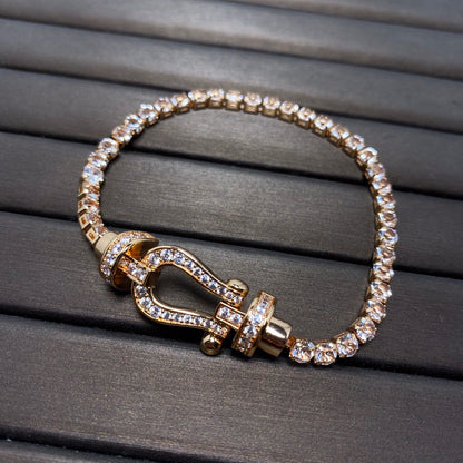 [Everoly JW]FORCE  LARGE HORSESHOE FULL DIAMOND TENNIS BRACELET