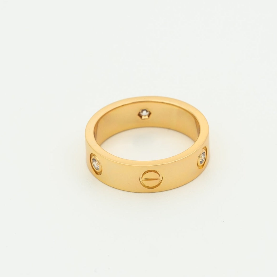 [Everoly JW]LOVE RING 5.5MM 3 DIAMONDS PINK GOLD