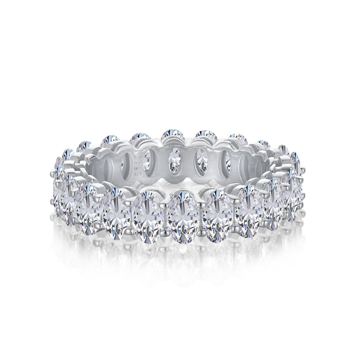 [Everoly JW]Ornate Oval Cut Tennis Ring