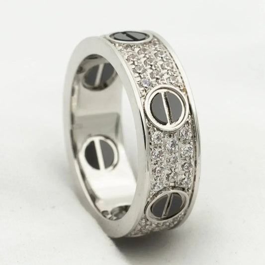 [Everoly JW]LOVE RING 5.5MM DIAMONDS PAVED CERAMIC