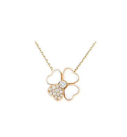 [Everoly JW]CLOVER MOP DIAMOND ROSÉGOLD HALSKETTE