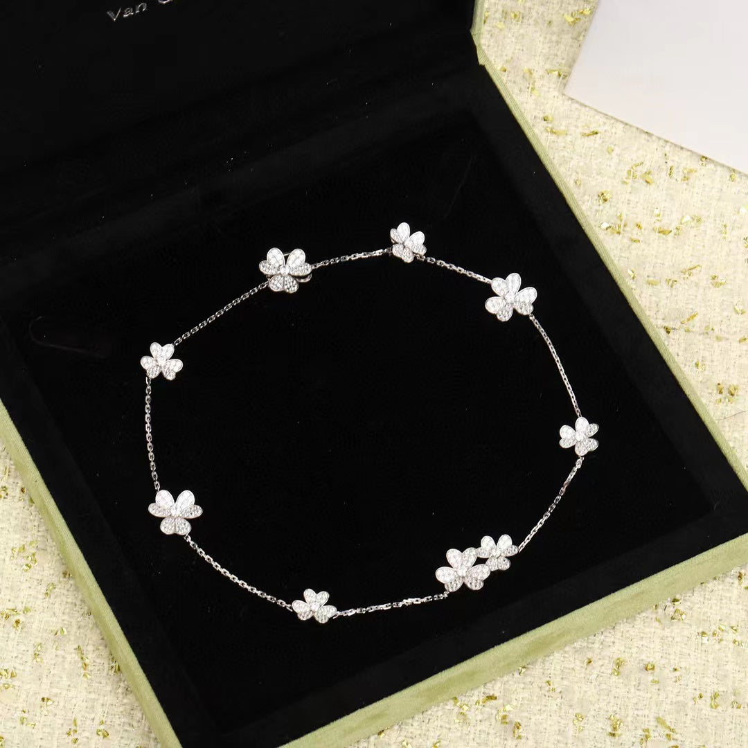 [Everoly JW]FRIVOLE SILBER 9 BLUMEN HALSKETTE