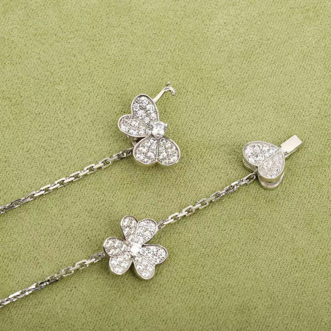 [Everoly JW]FRIVOLE SILBER 9 BLUMEN HALSKETTE