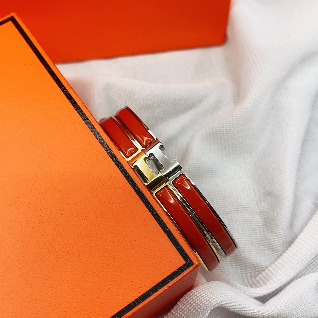 [Everoly JW]クラシック HM クリック レッド 8mm エナメルブレスレット
