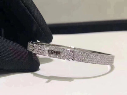 [Everoly JW]HM KELLY BRACELET IN SILVER AND FULL PAVE DIAMOND