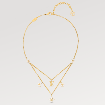 [Everoly JW]FLOWERGRAM GOLD MOP DOPPELREIHIGE HALSKETTE