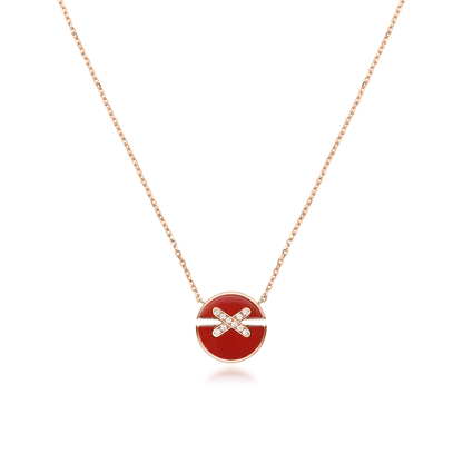 [Everoly JW]JEUX DE ROSE GOLD DIAMOND NECKLACE