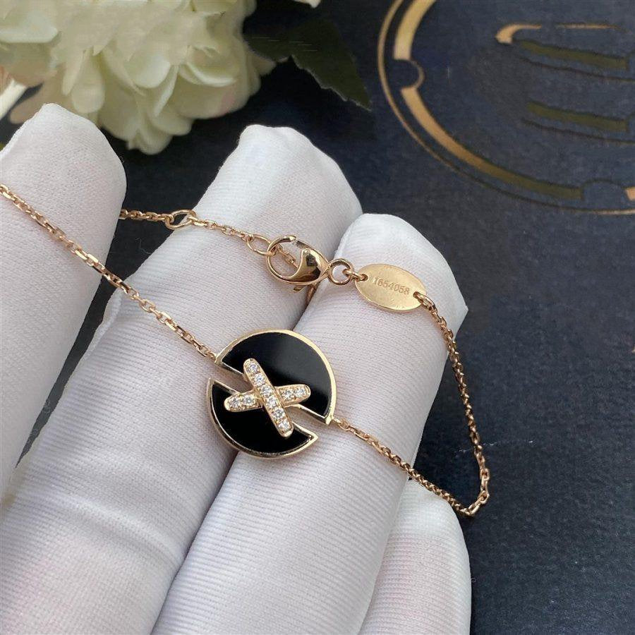 [Everoly JW]JEUX DE ARMBAND ONYX ROSA GOLD DIAMANT