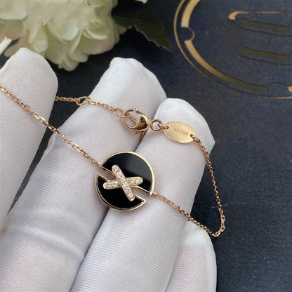 [Everoly JW]JEUX DE ARMBAND ONYX ROSA GOLD DIAMANT