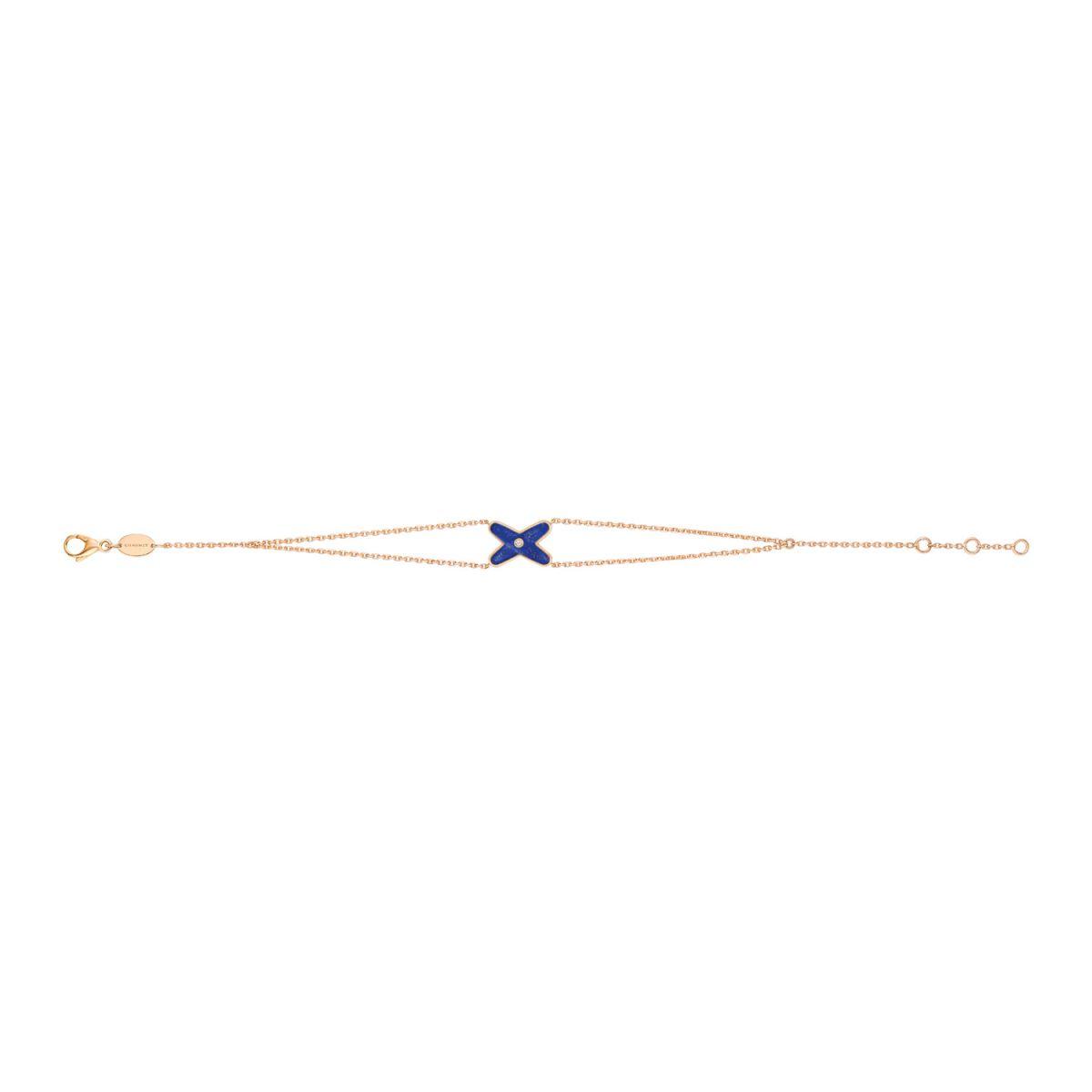 [Everoly JW]JEUX BRACELET BLUE AGATE PINK GOLD 1 DIAMOND
