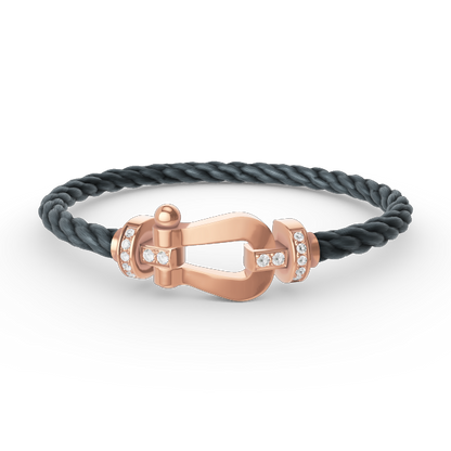 [Everoly JW]FORCE LARGE HORSESHOE HALF DIAMOND BRACELET ROSE GOLD