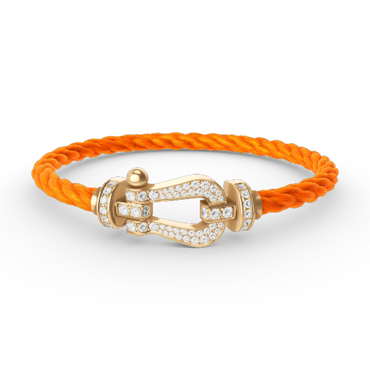 [Everoly JW]FORCE LARGE HORSESHOE FULL DIAMOND BRACELET GOLD
