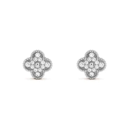 [Everoly JW]CLOVER 1 MOTIFS DIAMANT OHRSTECKER SILBER