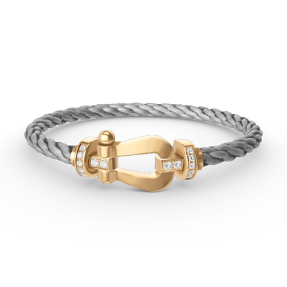 [Everoly JW]FORCE LARGE HORSESHOE HALF DIAMOND BRACELET GOLD