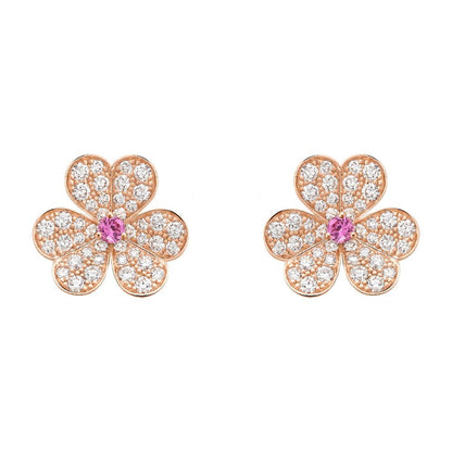 [Everoly JW]FRIVOLE ROSA GOLD BLUMEN DIAMANT OHRRINGE