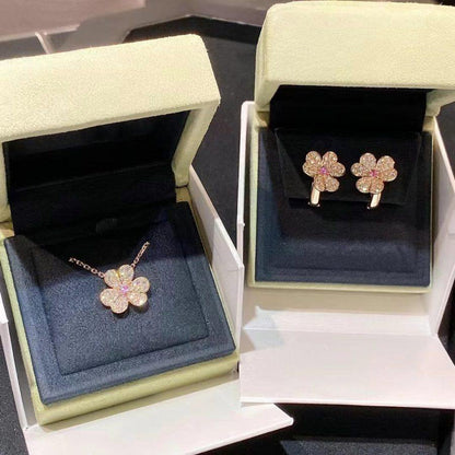 [Everoly JW]FRIVOLE ROSA GOLD BLUMEN DIAMANT OHRRINGE