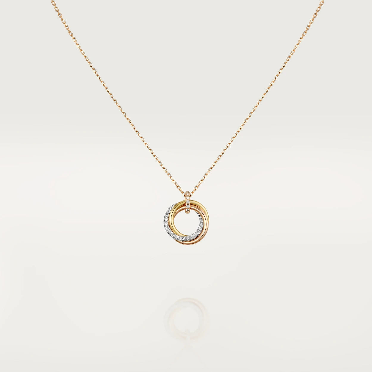 [Everoly JW]TRINITY NECKLACE SILVER GOLD PINK GOLD DIAMONDS