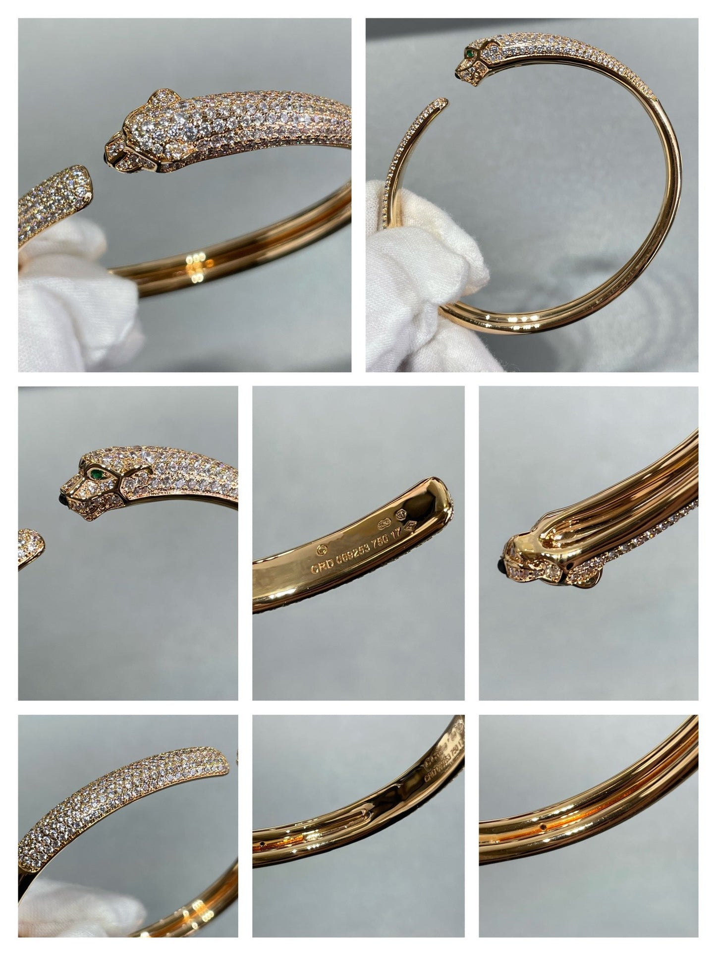 [Everoly JW]PANTHERE FULL DIAMOND OPEN BRACELET