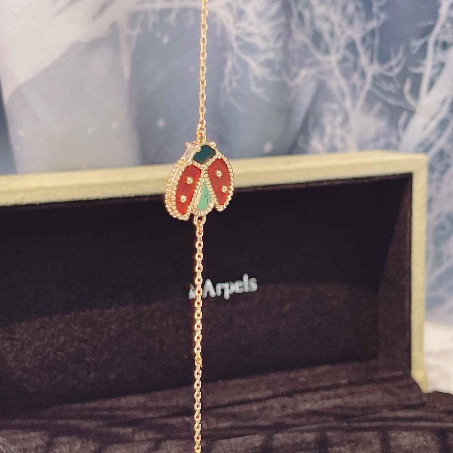 [Everoly JW]LUCKY SPRING 1 MOTIF PINK GOLD BRACELET